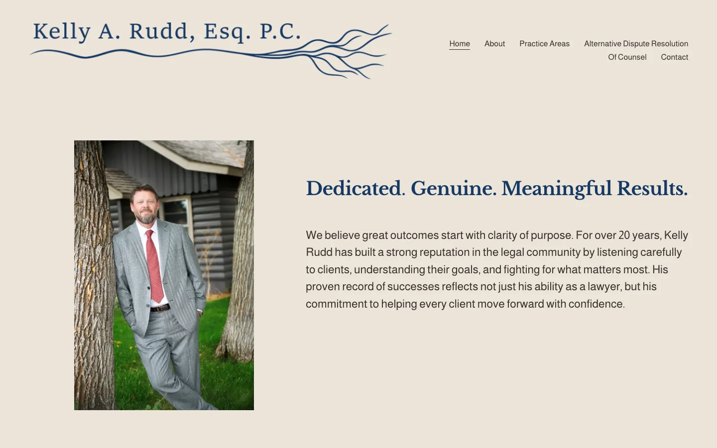 Screenshot of the Kelly A. Rudd, Esq., P.C. website