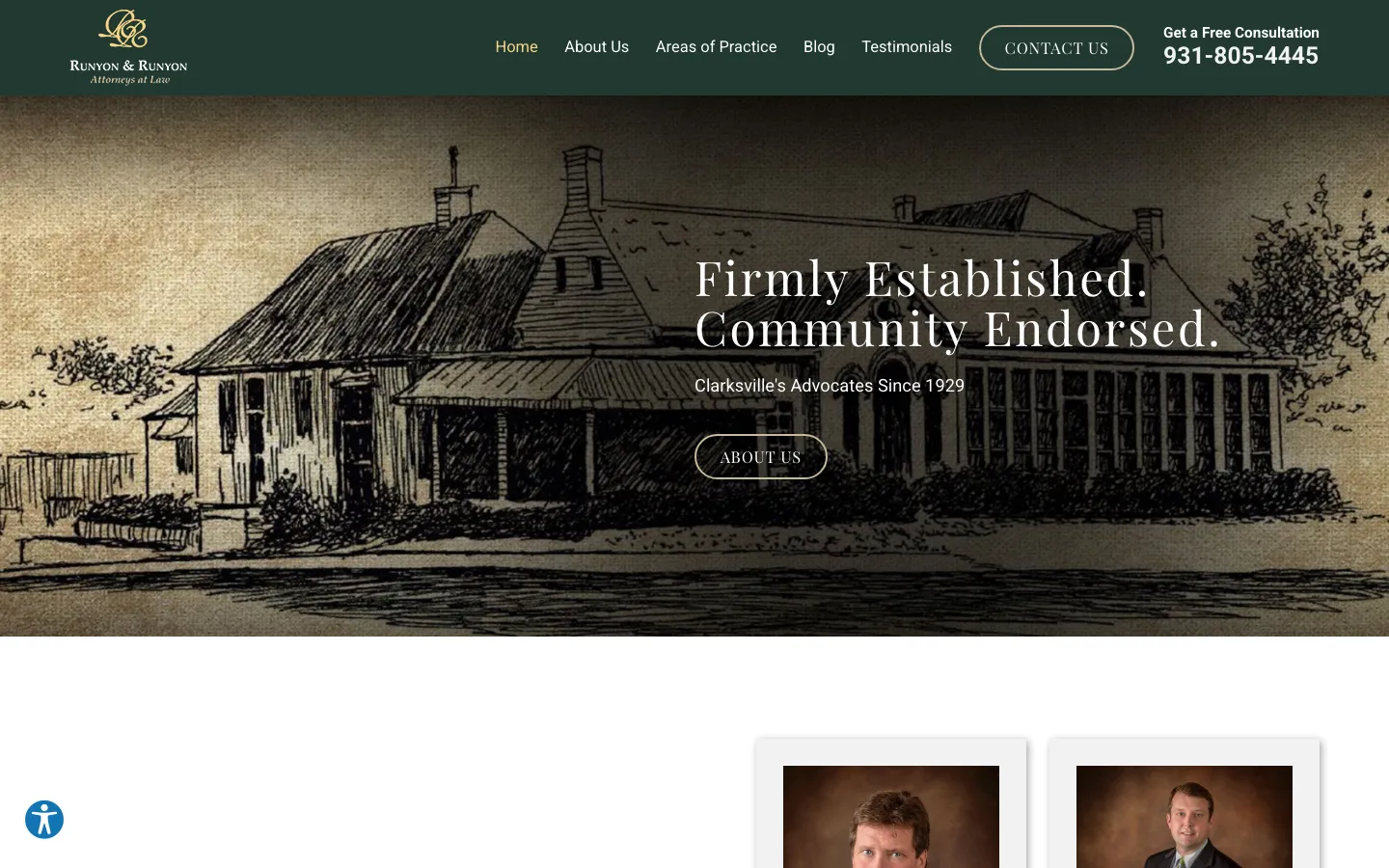 Screenshot of the Runyon & Runyon website