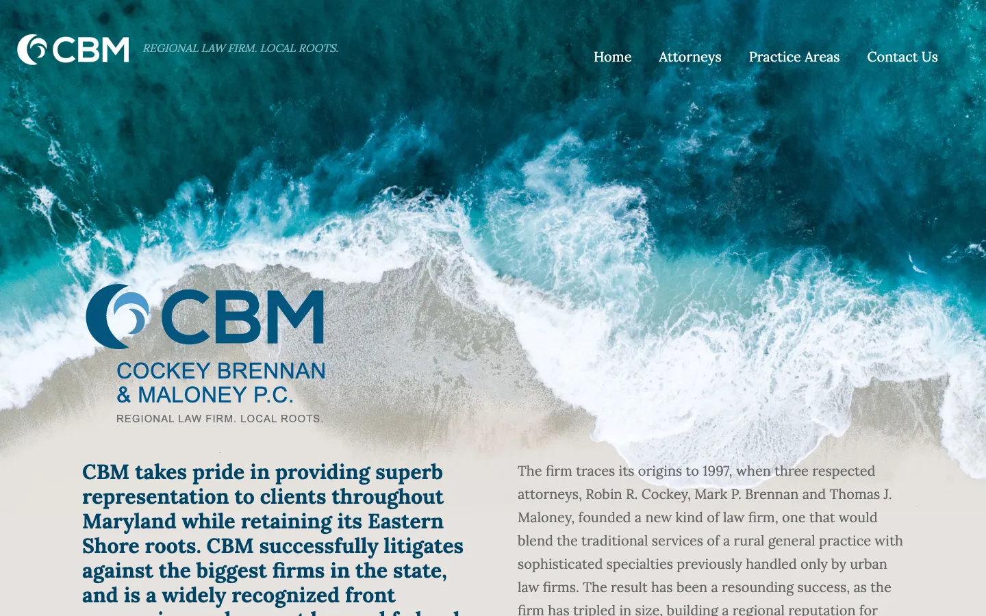 Screenshot of the Cockey, Brennan & Maloney, P.C. website