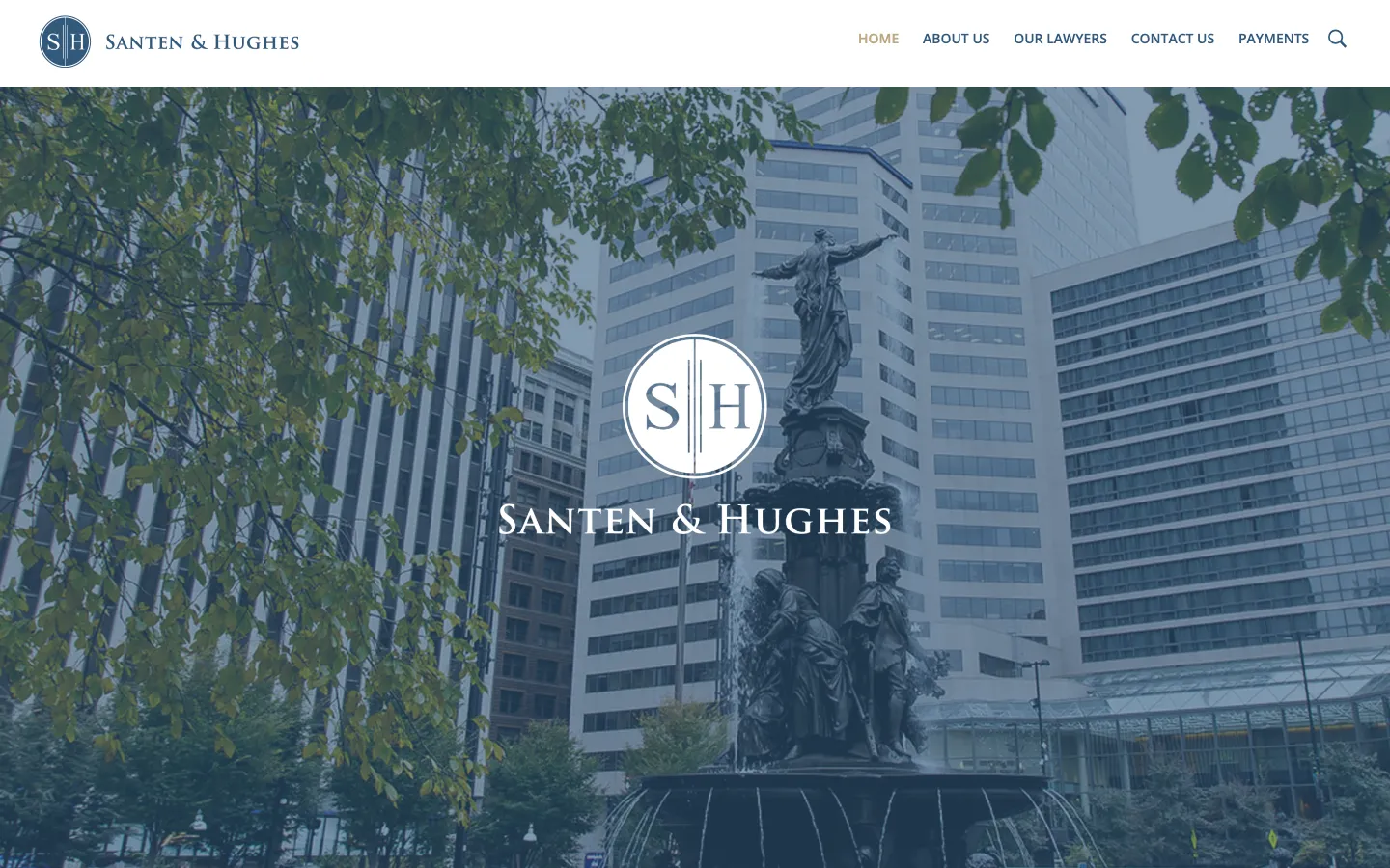 Screenshot of the Santen & Hughes website