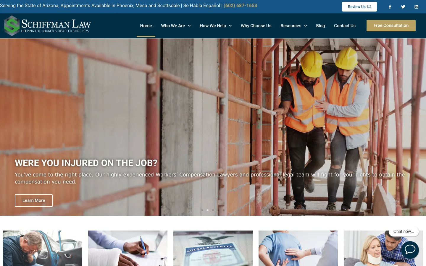 Screenshot of the Schiffman Law Office, P.C. website