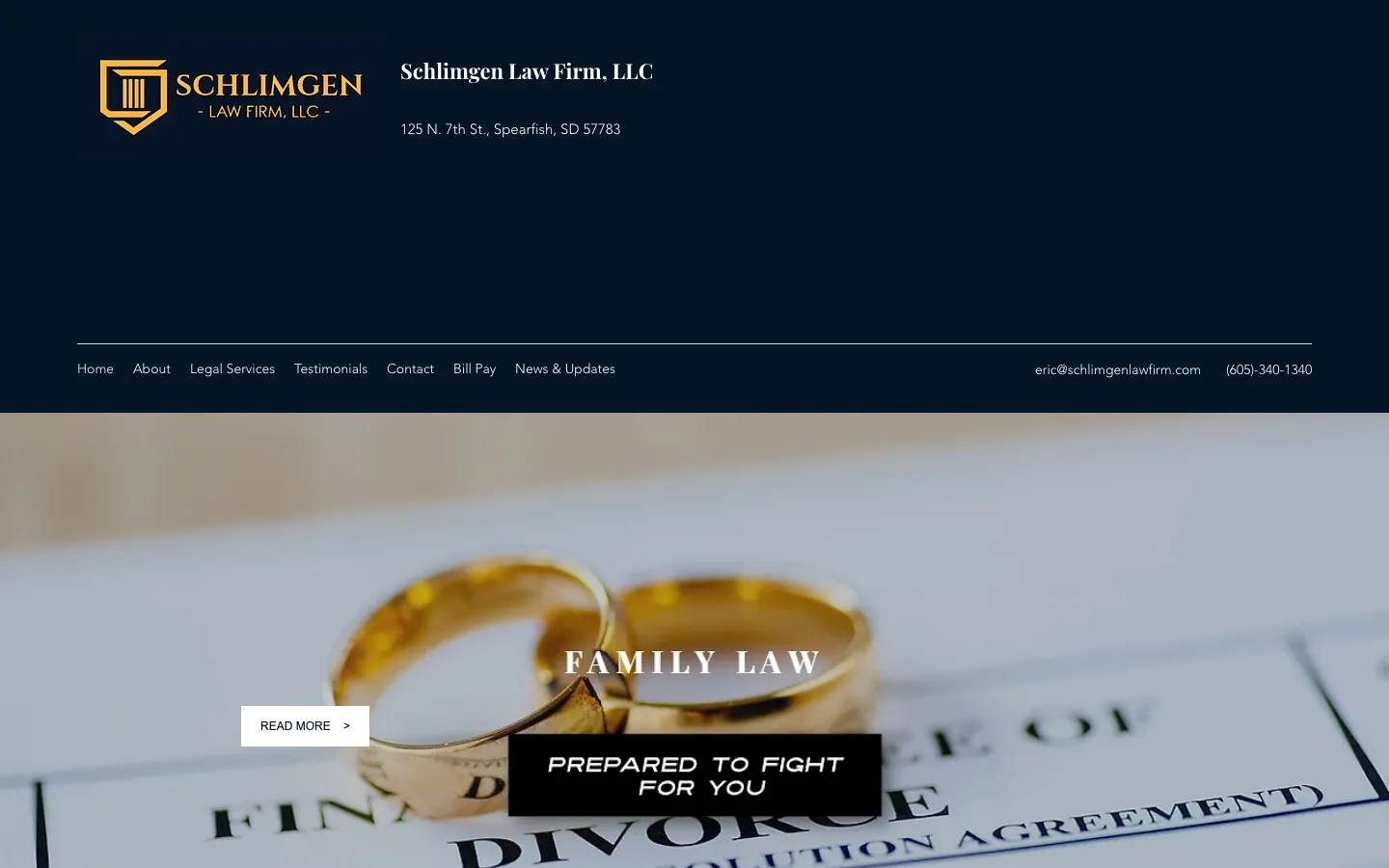 Screenshot of the Schlimgen Law Firm, LLC website