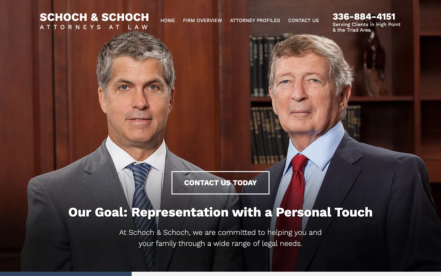 Screenshot of the Schoch & Schoch Attorneys at Law website