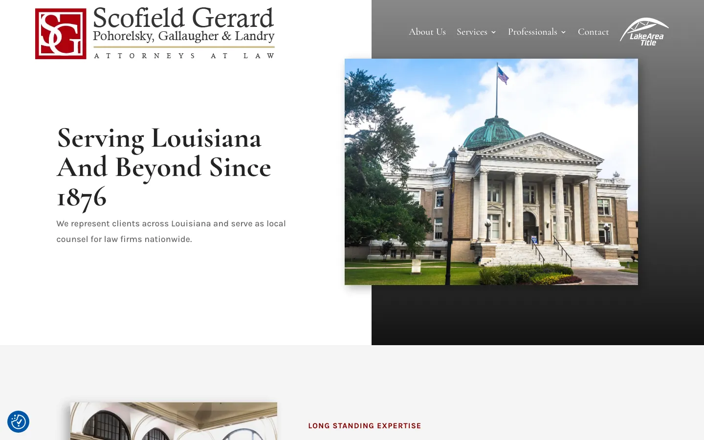 Screenshot of the Scofield, Gerard, Pohorelsky, Gallaugher & Landry website