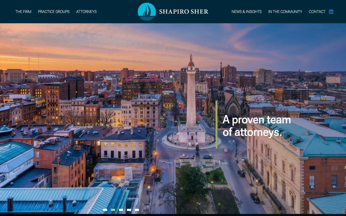 Screenshot of the Shapiro Sher Guinot & Sandler, P.A. website