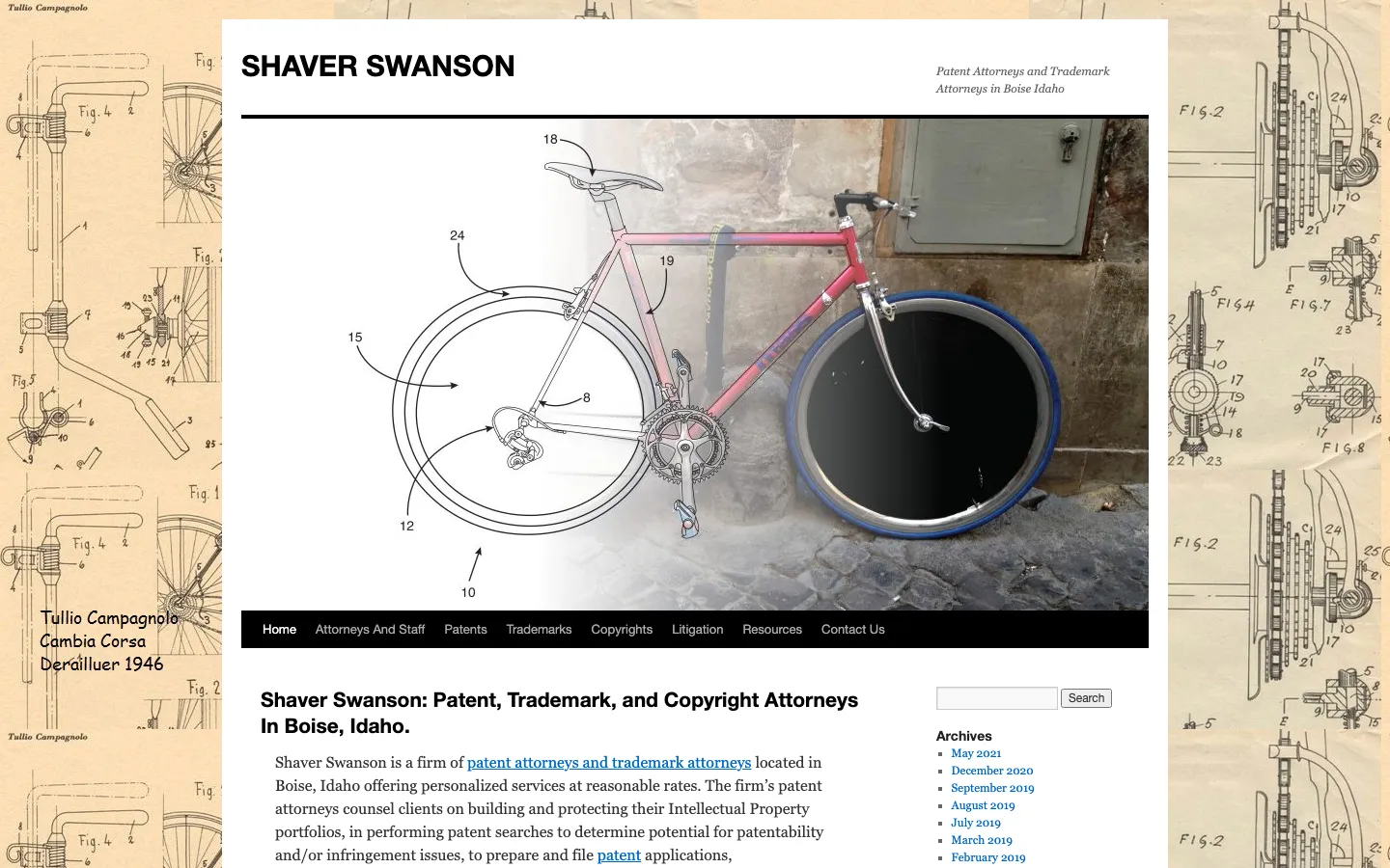 Screenshot of the Shaver Swanson website