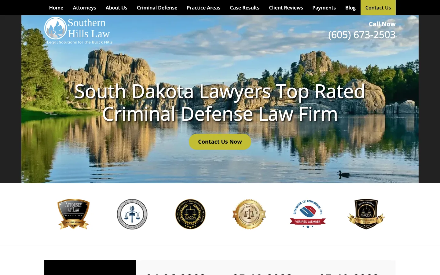 Screenshot of the Southern Hills Law PLLC website