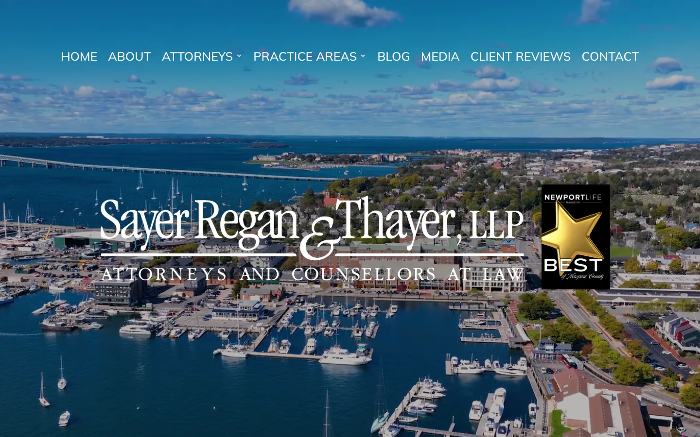 Screenshot of the Sayer Regan & Thayer, LLP website