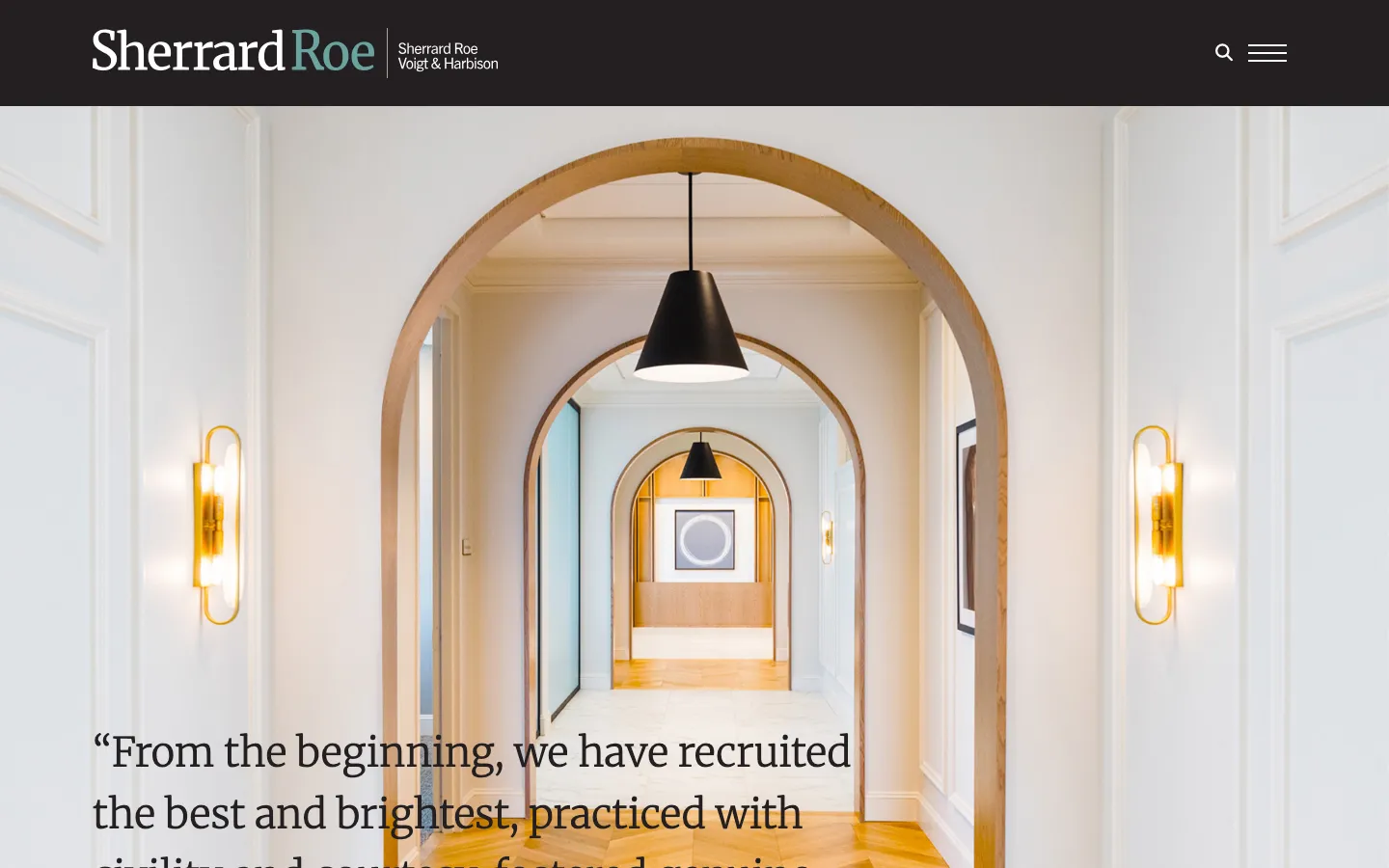 Screenshot of the Sherrard Roe Voigt & Harbison, PLC website