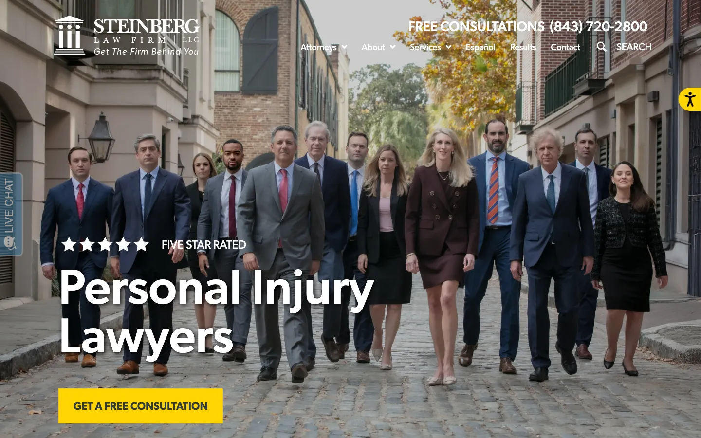 Screenshot of the Steinberg Law Firm website