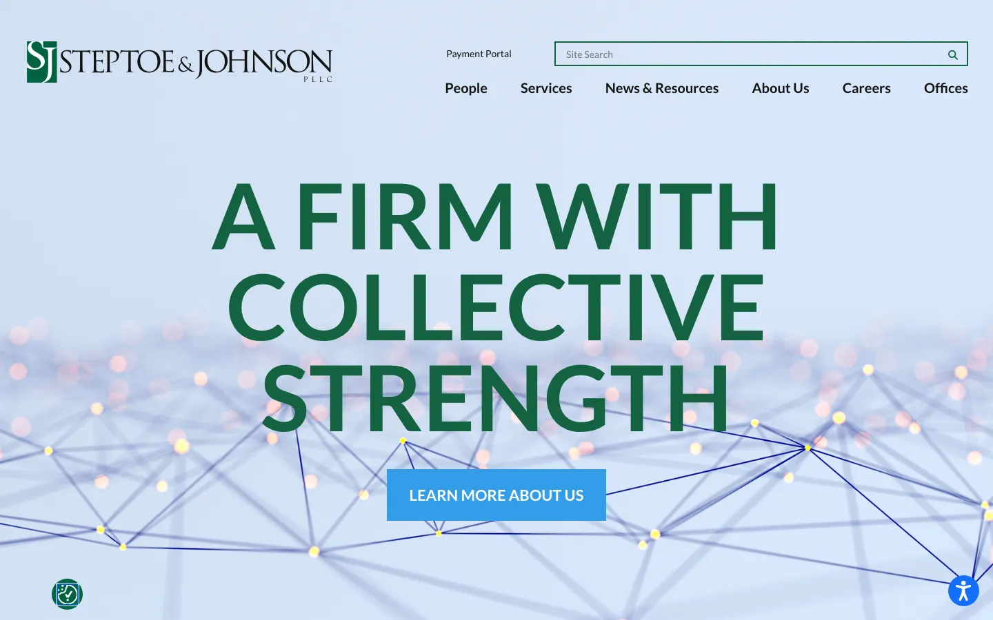 Screenshot of the Steptoe & Johnson PLLC website