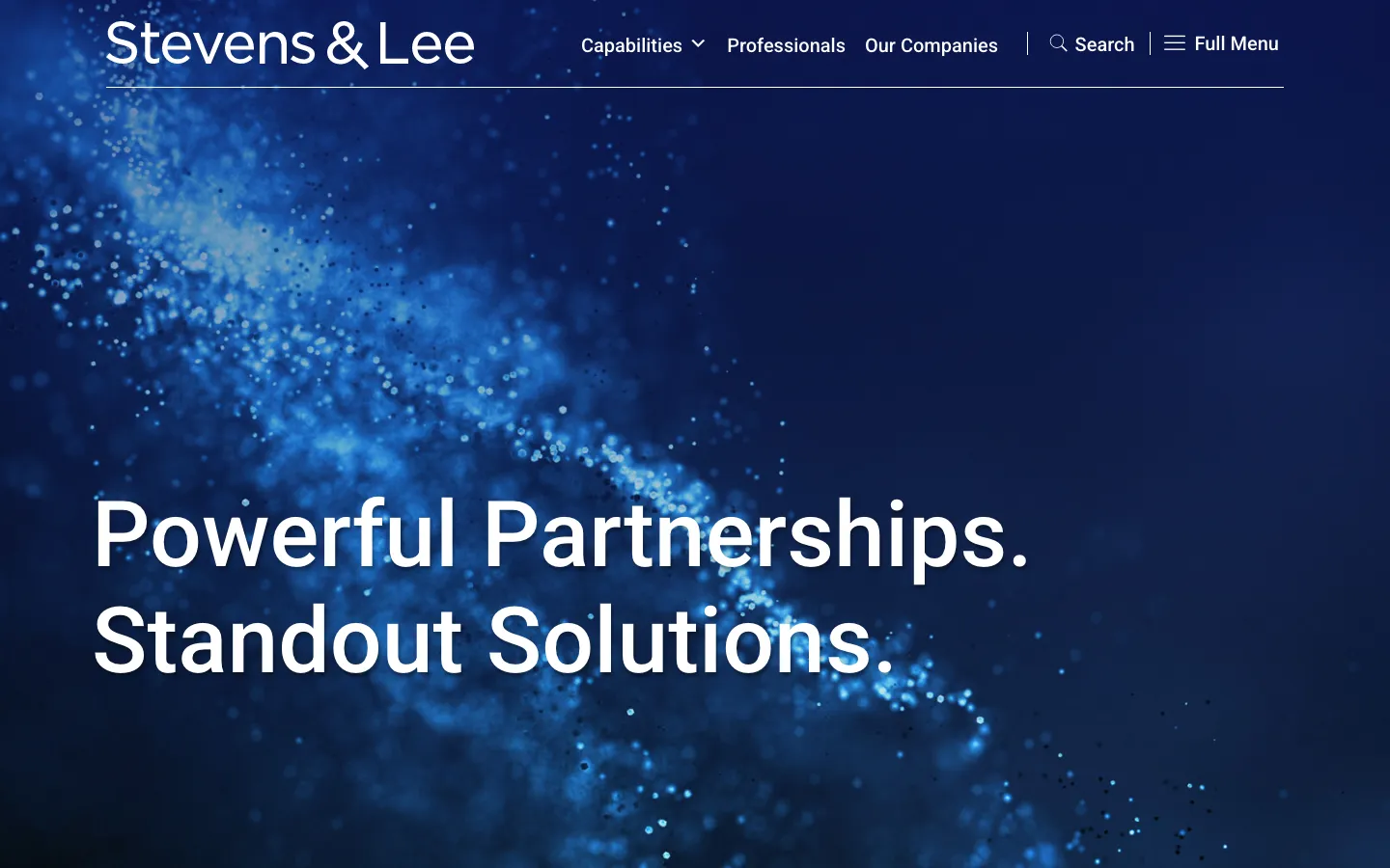 Screenshot of the Stevens & Lee website