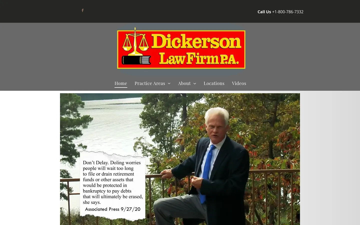 Screenshot of the Dickerson Law Firm, P.A. website