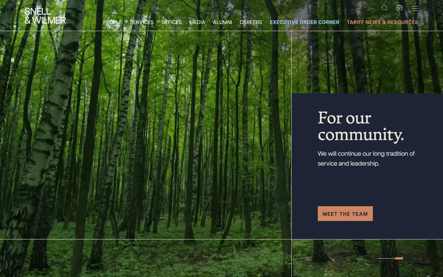Screenshot of the Snell & Wilmer L.L.P. website