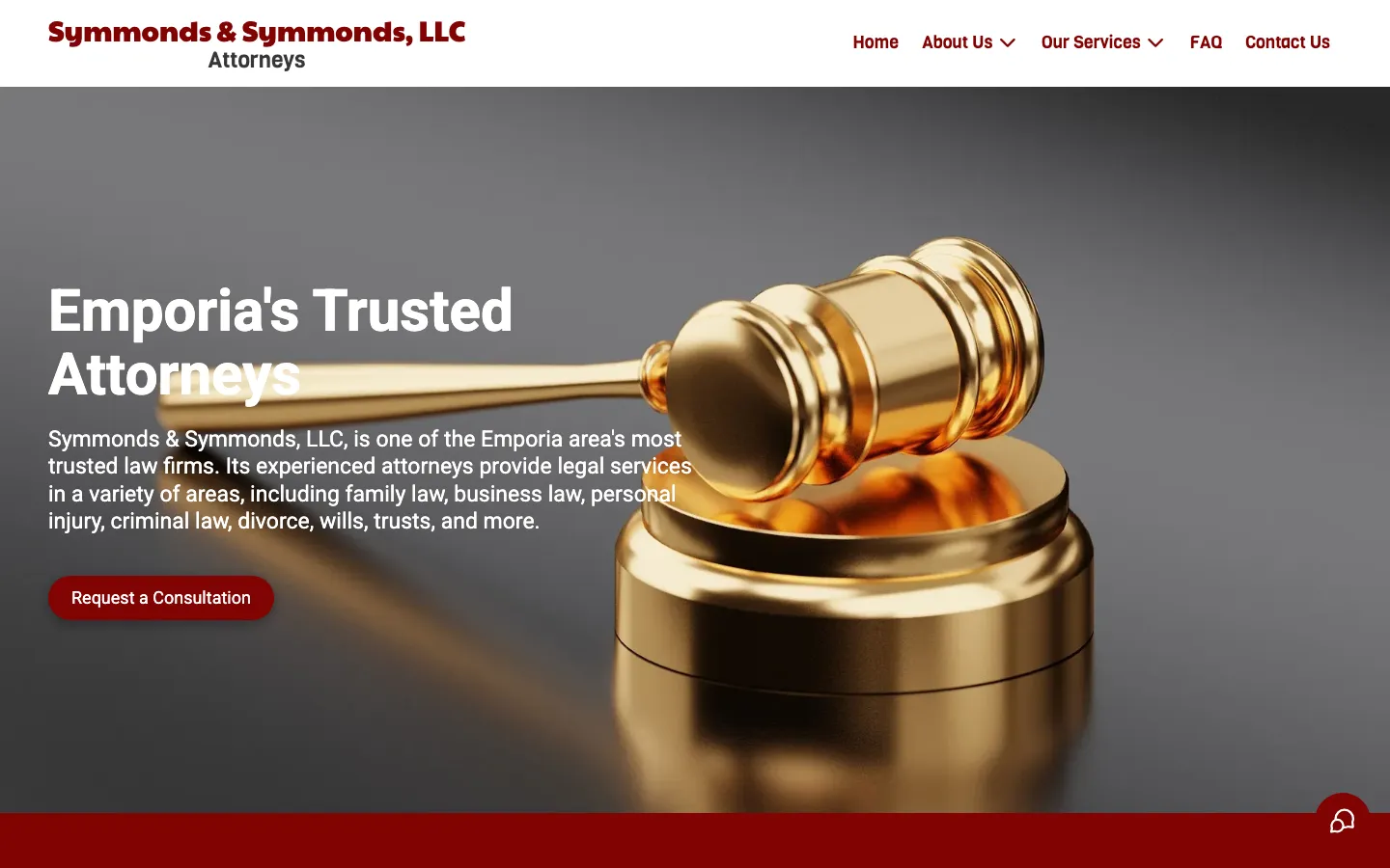 Screenshot of the Symmonds & Symmonds, LLC website