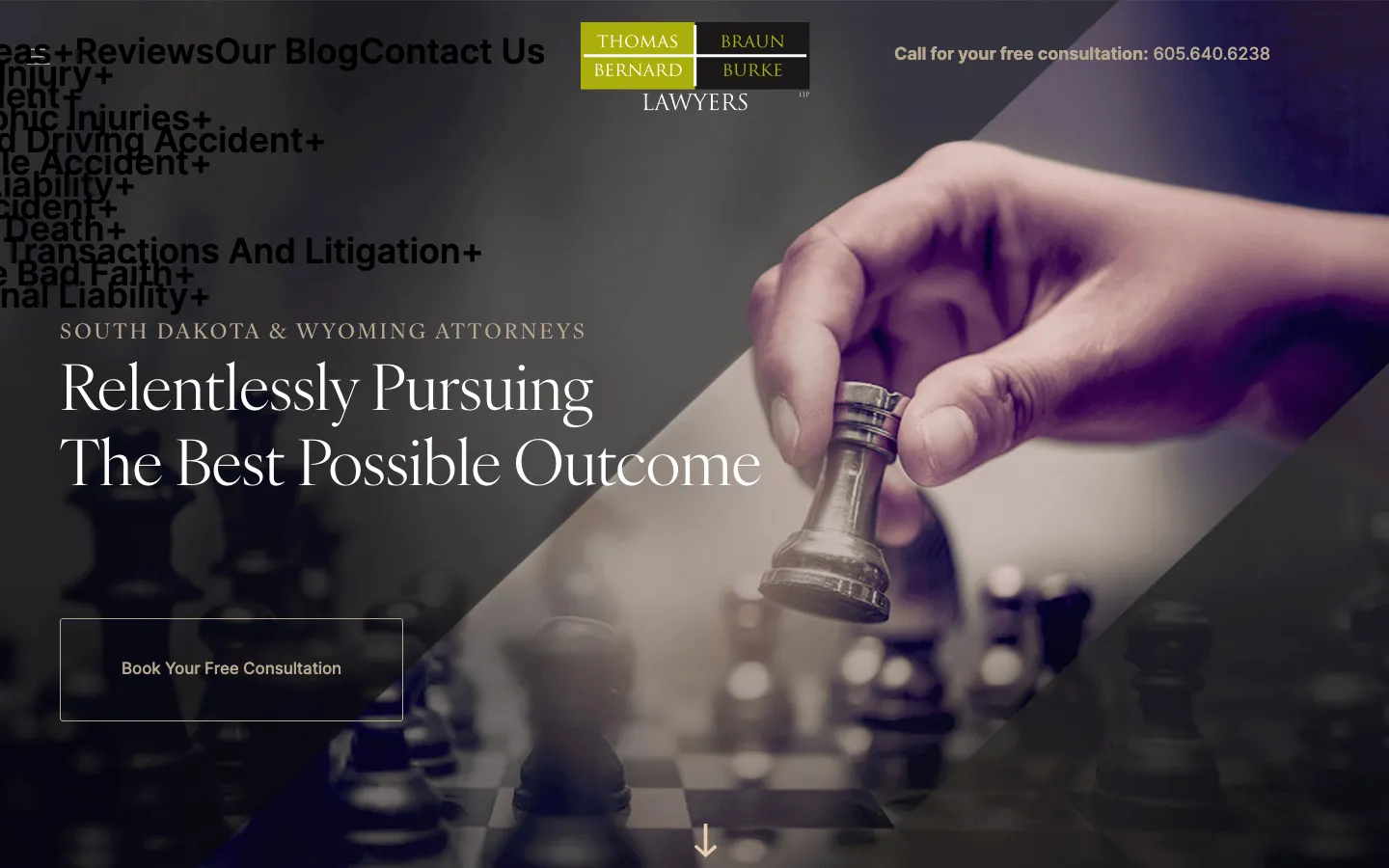 Screenshot of the Thomas Braun Bernard & Burke, LLP website