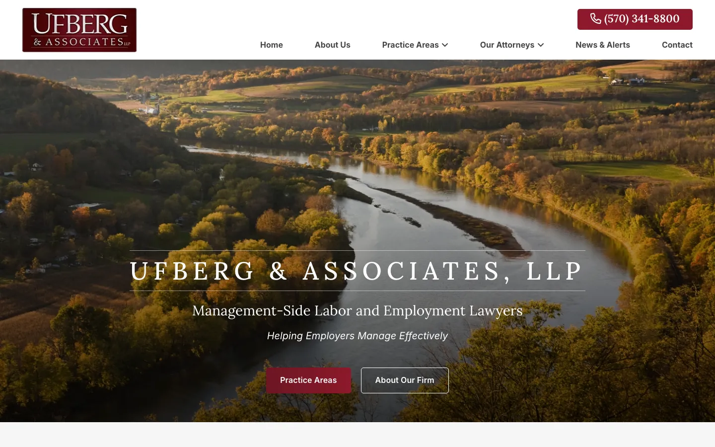 Screenshot of the Ufberg & Associates, LLP website
