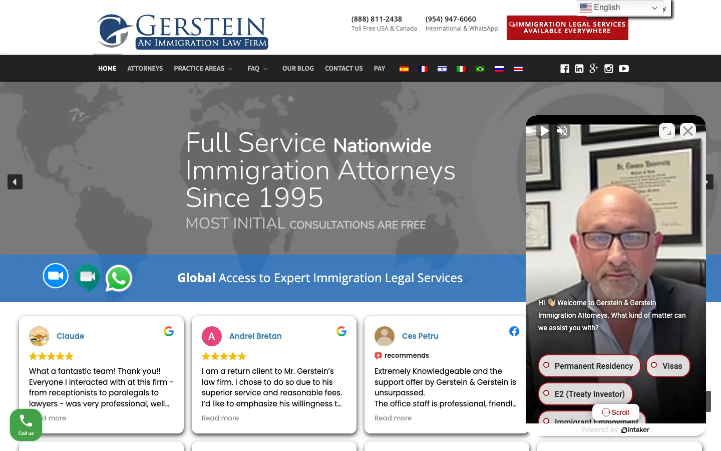 Screenshot of the Gerstein & Gerstein, Attorneys, PA website