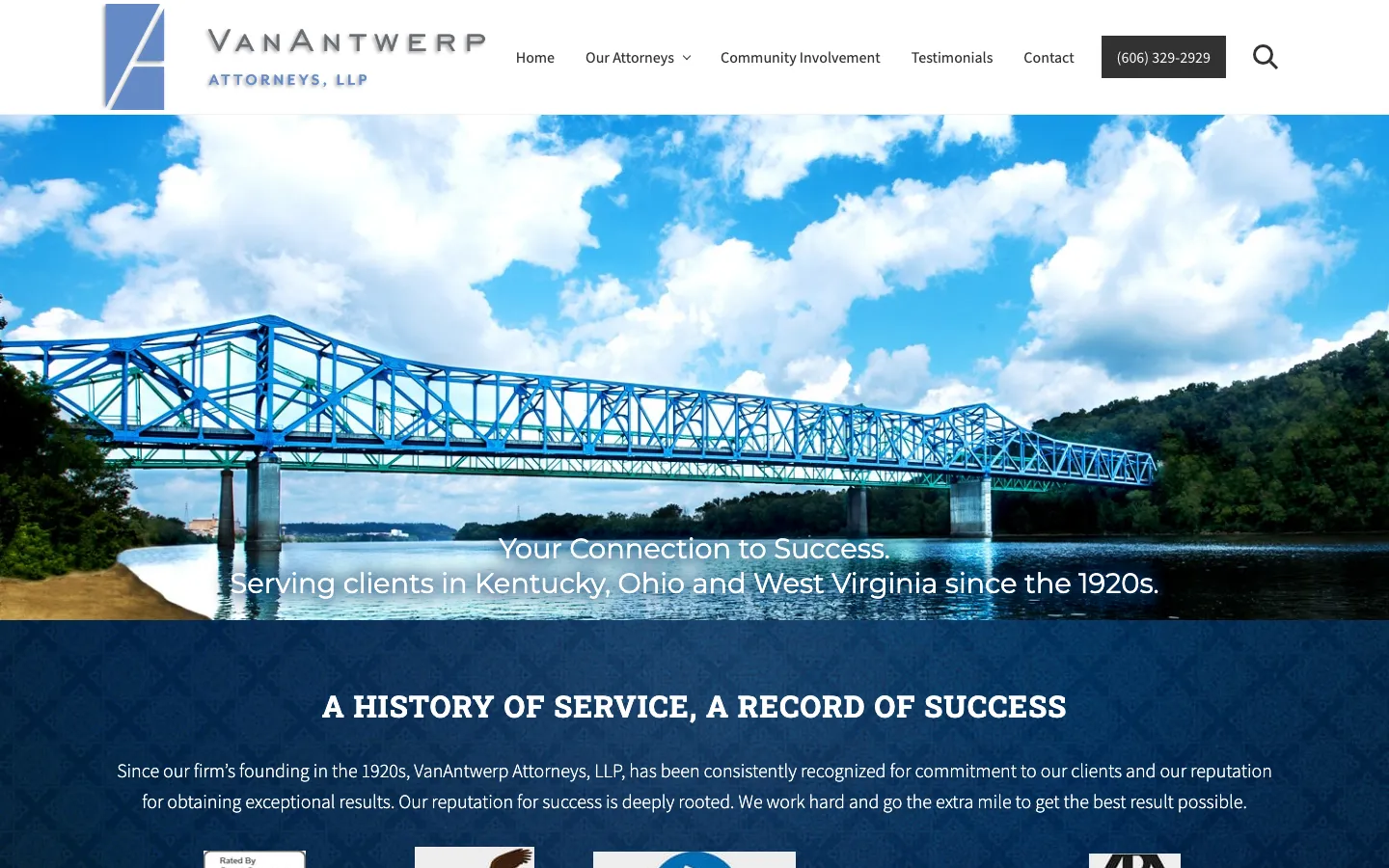 Screenshot of the VanAntwerp Attorneys, LLP website