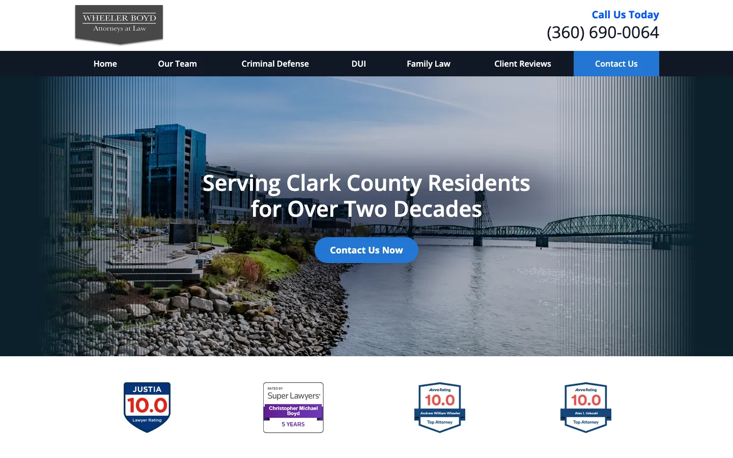 Screenshot of the Wheeler Boyd PLLC website