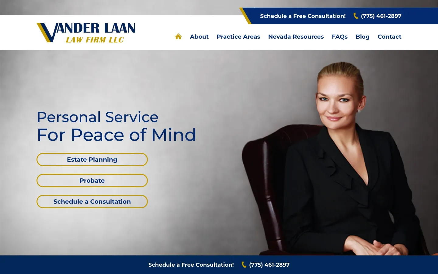 Screenshot of the Vander Laan Law Firm, LLC website
