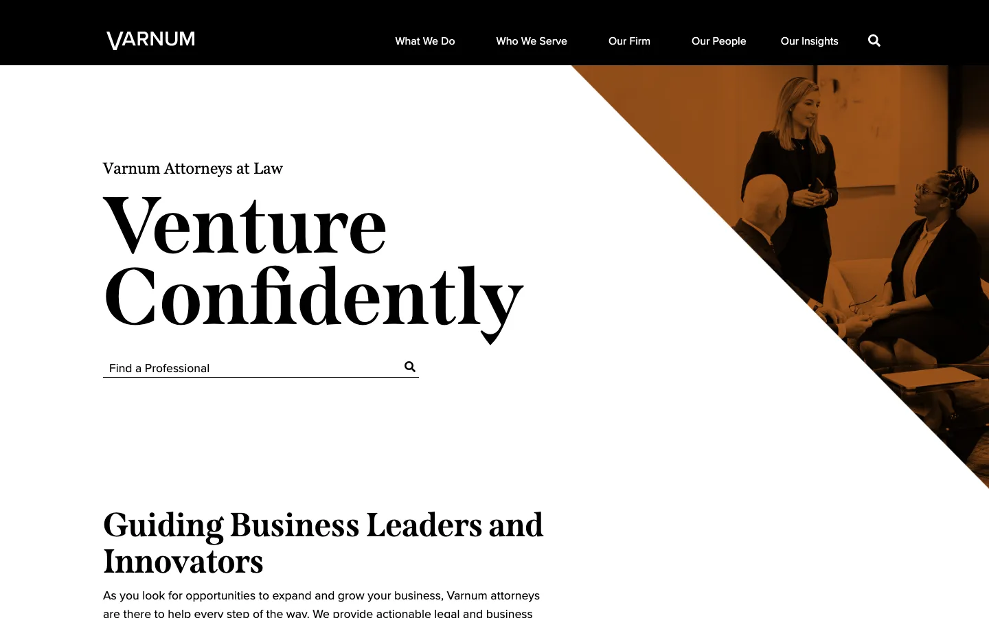 Screenshot of the Varnum LLP website