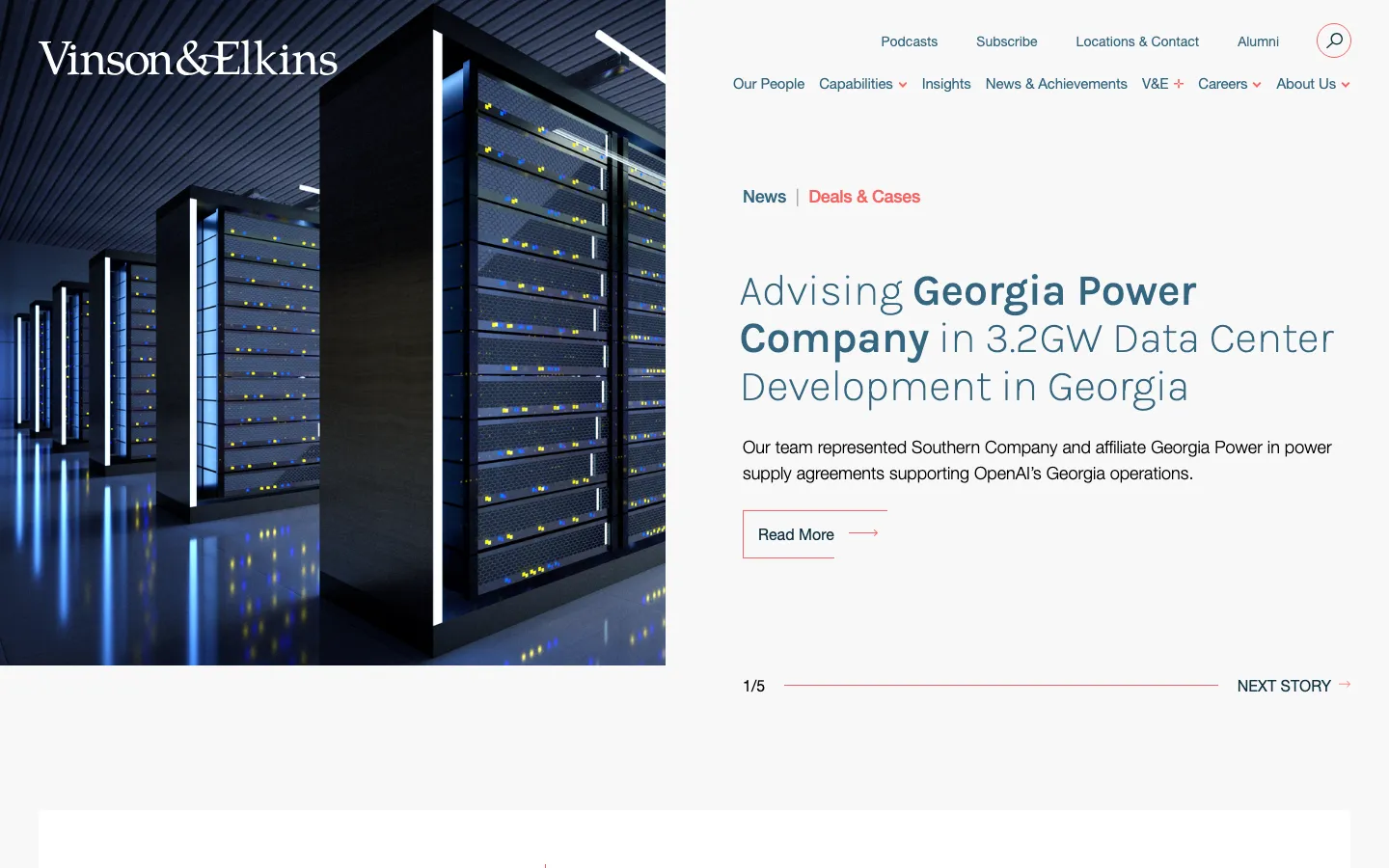 Screenshot of the Vinson & Elkins LLP website