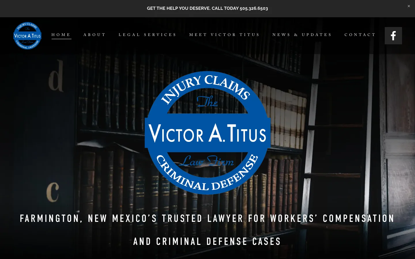 Screenshot of the Victor Titus Law Firm website