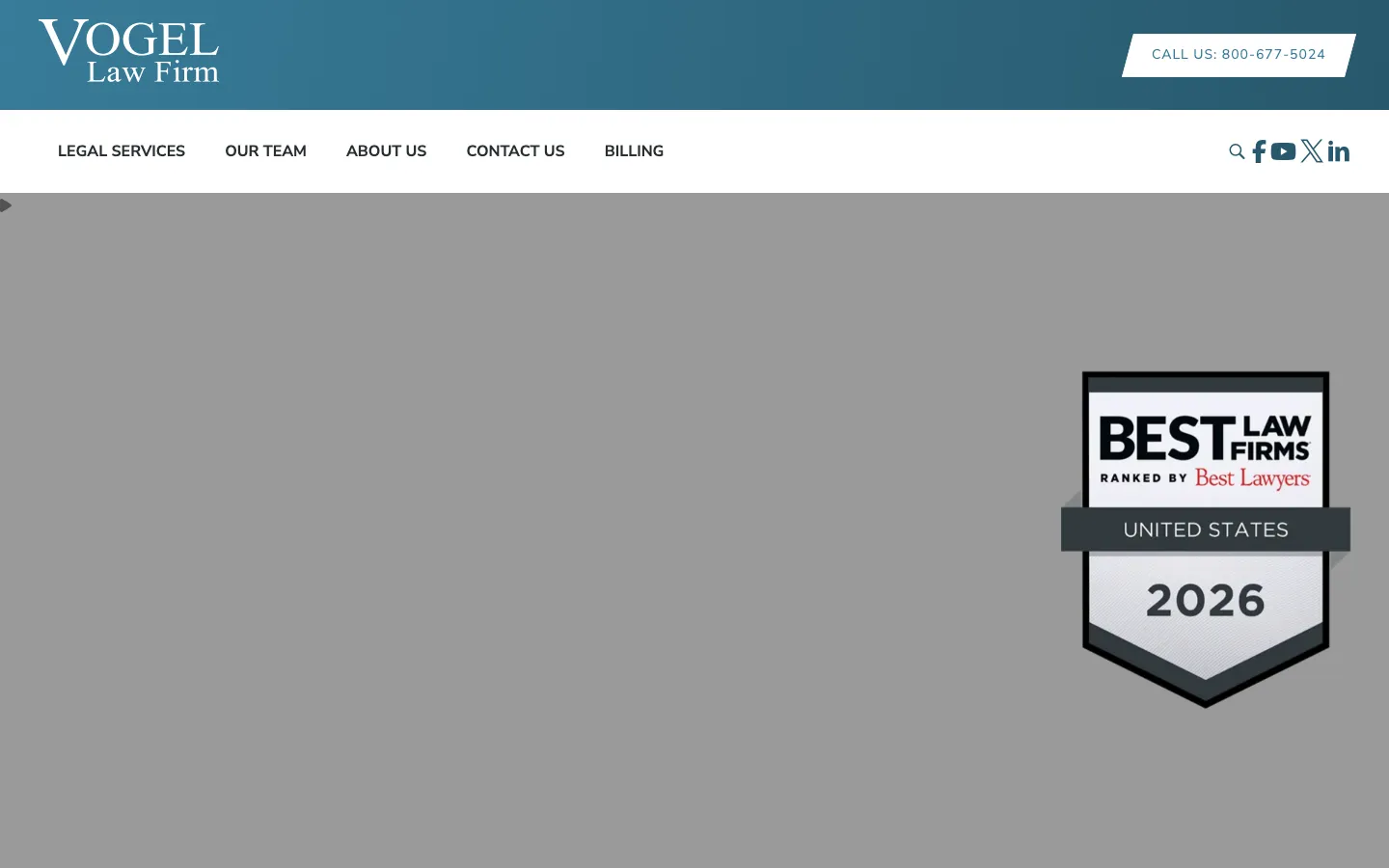 Screenshot of the Vogel Law Firm website