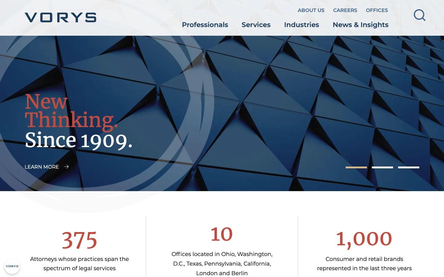 Screenshot of the Vorys, Sater, Seymour and Pease LLP website