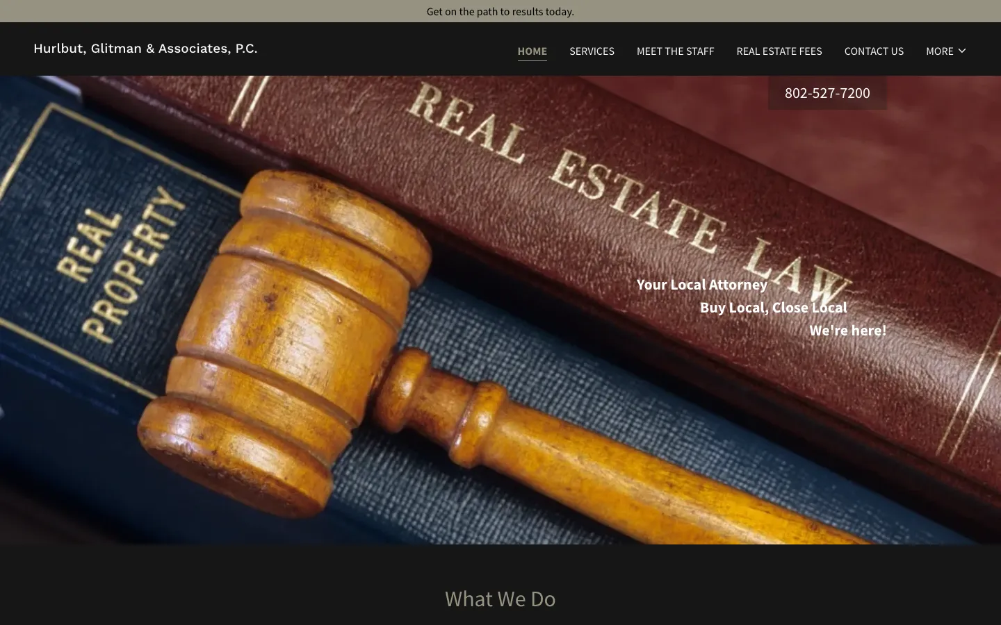 Screenshot of the Hurlbut, Glitman & Associates, P.C. website