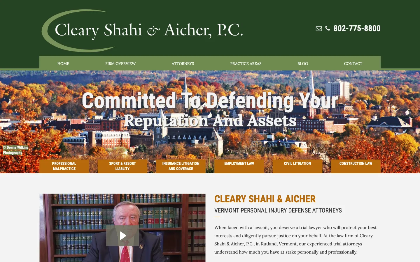Screenshot of the Cleary Shahi & Aicher, P.C. website