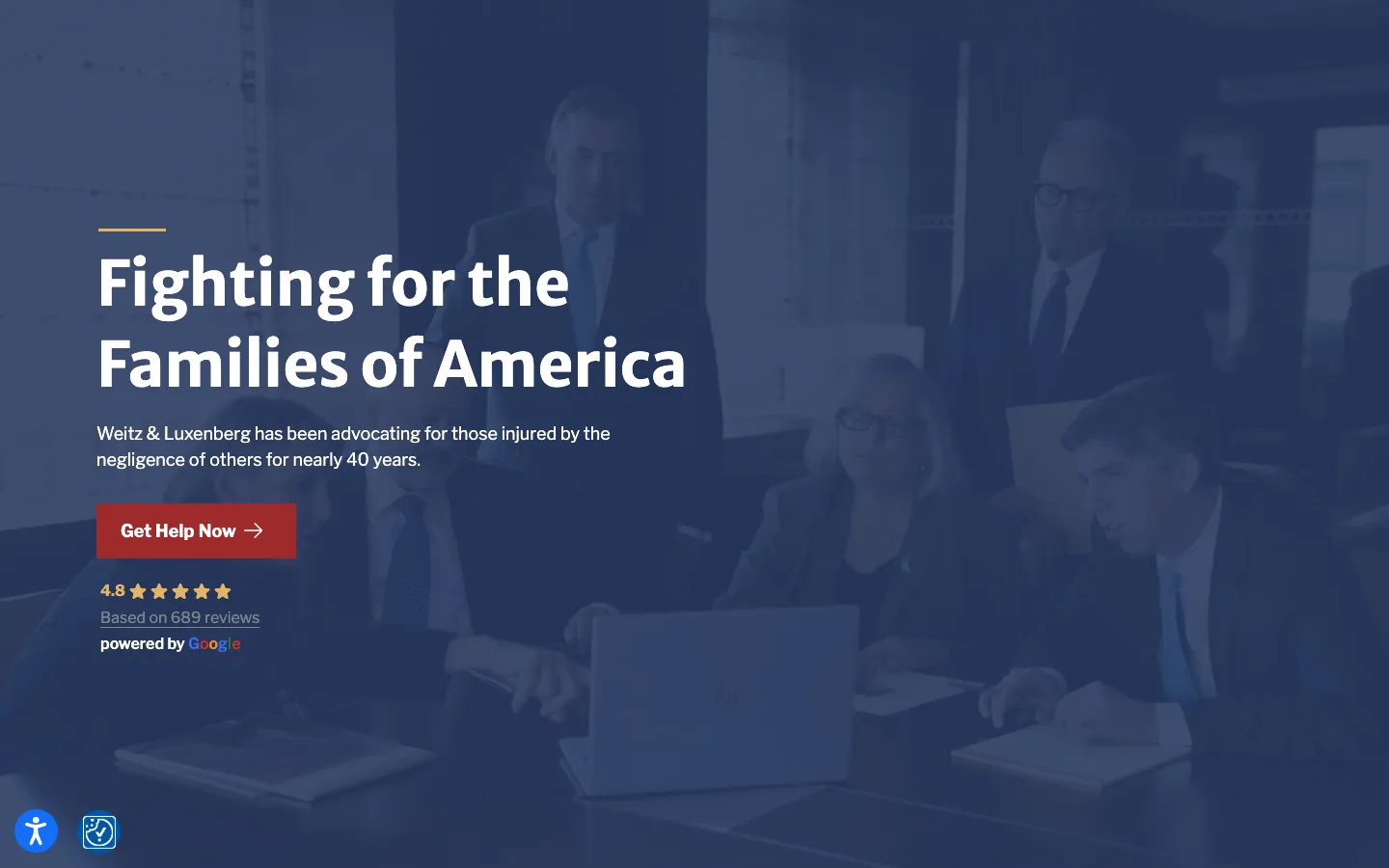 Screenshot of the Weitz & Luxenberg, P.C. website
