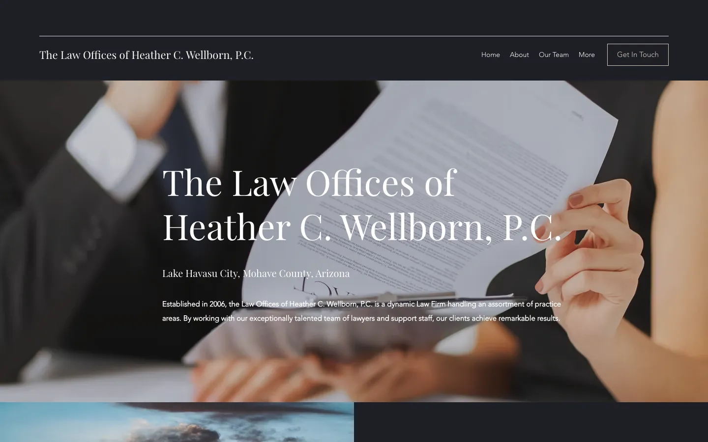 Screenshot of the The Law Offices of Heather C. Wellborn, P.C. website