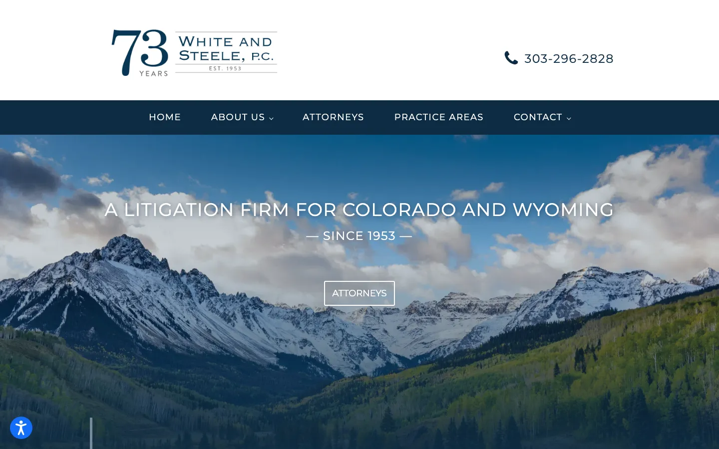 Screenshot of the White and Steele, P.C. website