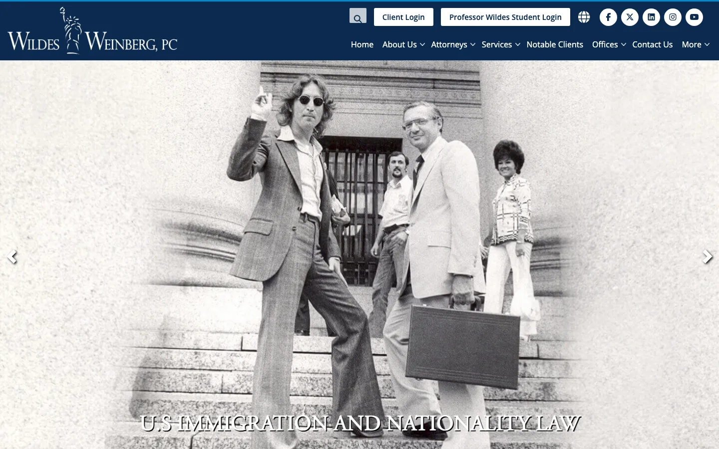 Screenshot of the Wildes & Weinberg, P.C. website