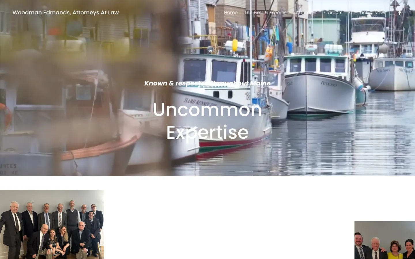 Screenshot of the Woodman Edmands, Attorneys At Law website