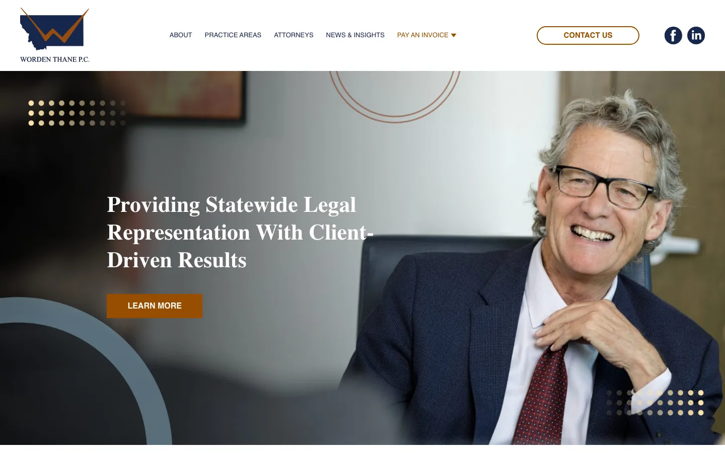 Screenshot of the Worden Thane P.C. website