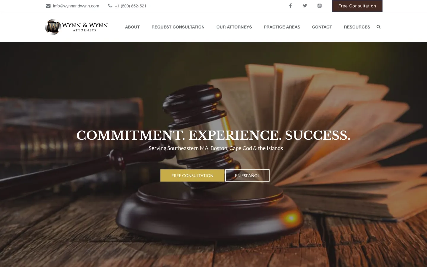 Screenshot of the Wynn & Wynn, P.C. website